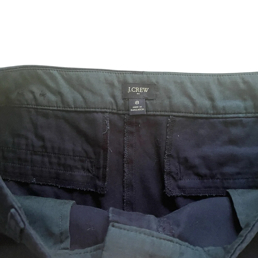 J.Crew Women's Size 8 Navy Blue Chino Short 100% Cotton Exterior Preppy Classic